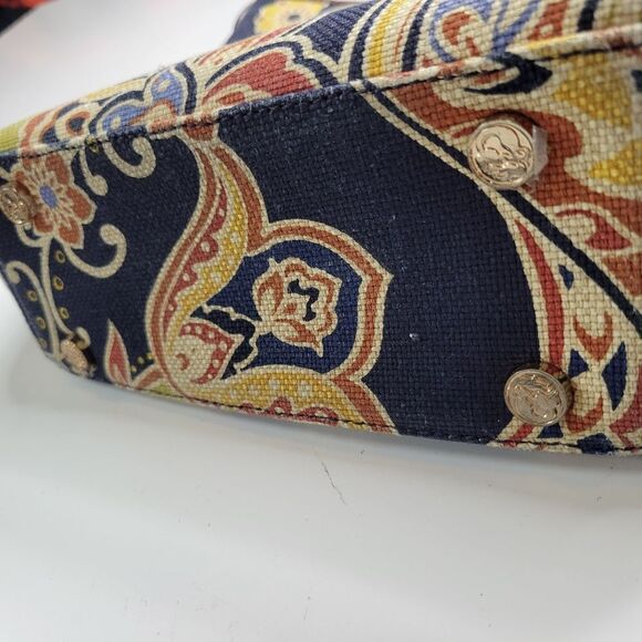 SPARTINA 449 LINEN + LEATHER RESORT FLORAL PREPPY PURSE BAG DAUFUSKIE ISLAND SC - Picture 4 of 16